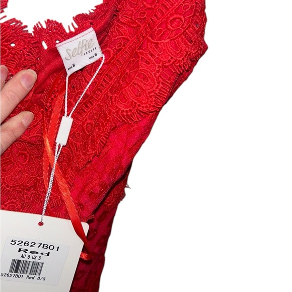 Selfie Leslie Red Mini Dress Women’s Small NWT - Picture 5 of 8